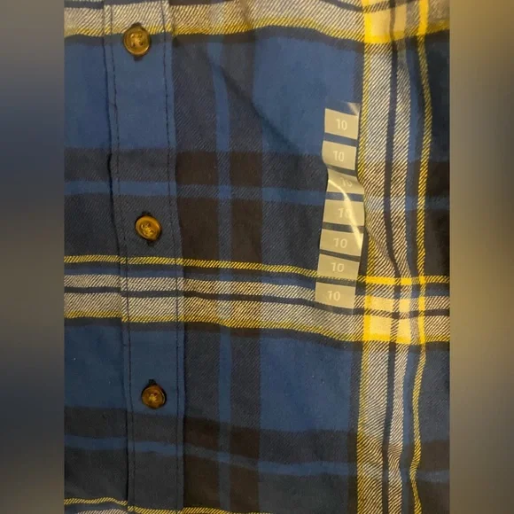 Boys 10/10a Carters Kids button up flannel with Hood - Picture 5 of 6